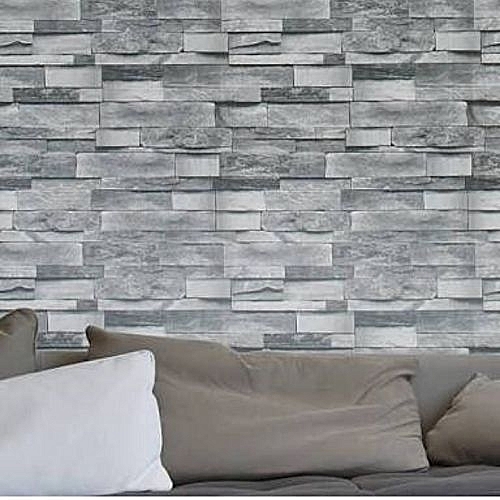 Generic 3d Wallpaper - WhiteRosy 3d Effect Wallpaper Brick Design- Grey