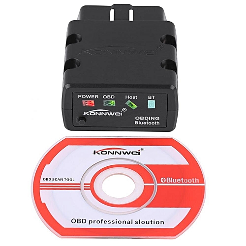 Konnwei Car Scanner Diagnostic Tool Fault Detection KW902 OBDII Bluetooth 3.0 For Android Black LBQ