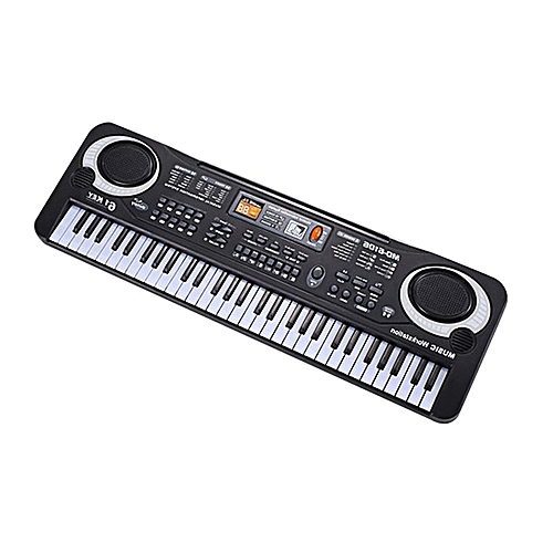 Allwin 61 Keys Electronic Piano Keyboard With Microphone Children Musical Instrument Black & White