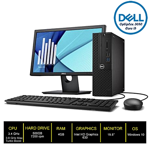 Dell Optiplex 3050-3 Mini Tower Desktop Core I5 4GB/500GB HDD + 19.5'' Monitor WIN10 Pro