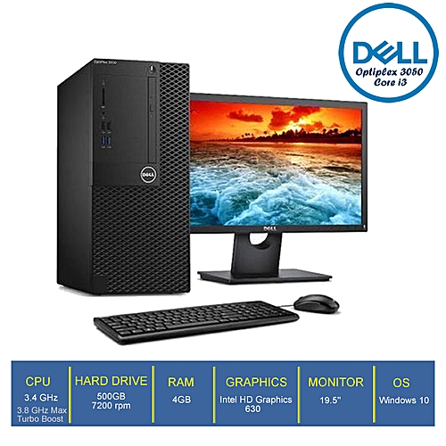 Dell Optiplex 3050-3 Mini Tower Desktop Core I3 4GB/500GB HDD + 19.5'' Monitor WIN10 Pro