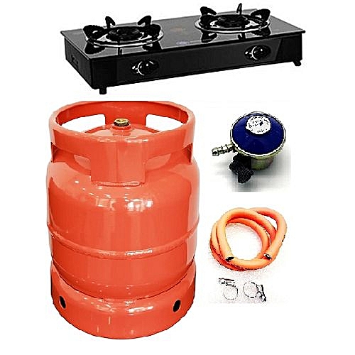 Generic Glass Table Cooker With 12.5 Kg Camping Gas Cylinder, Regulator Hose & Clip