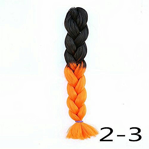 Generic Jumbo Ombre Extensions Hair For Braid- Black And Orange