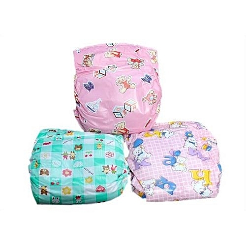 Generic 3 In 1 Re-washable Diaper With Adjustable Waist Seal - Different Body Cartoon/Design